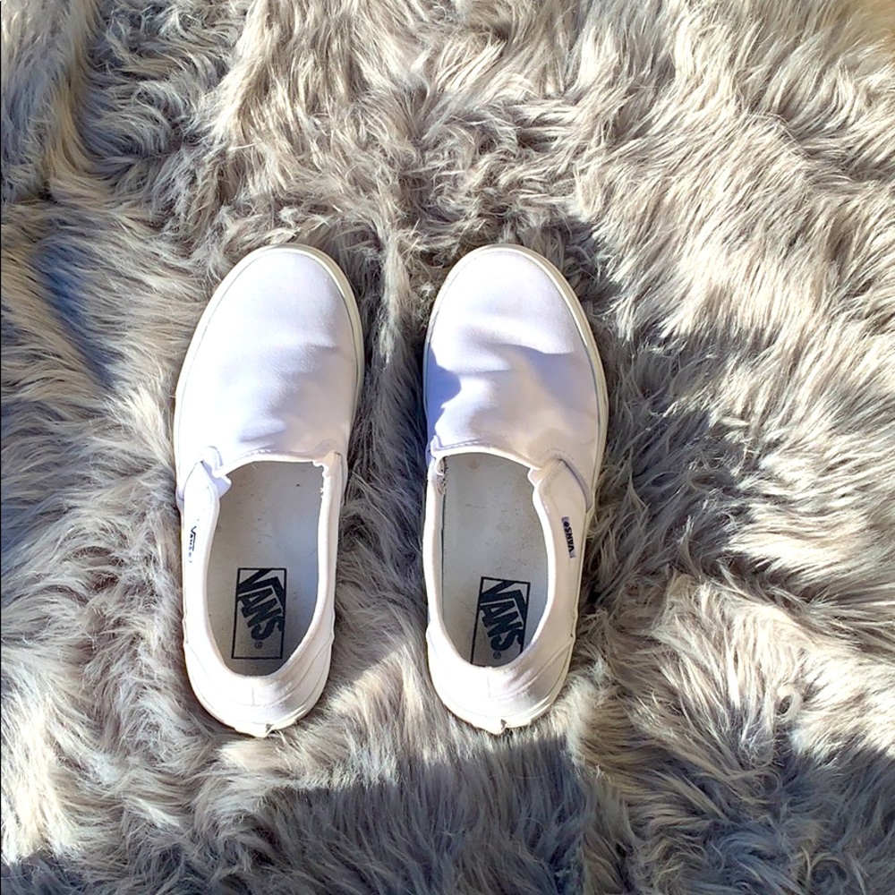 White slip on vans